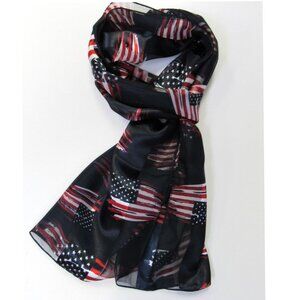 Vintage Design American Flag Patriotic Print Scarf Red White Blue Election